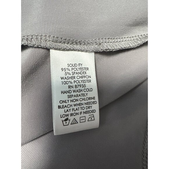 Susan Graver Artisan Womens S Gray Embellished V-Neck 3/4 Sleeve Chiffon Blouse - Picture 6 of 9